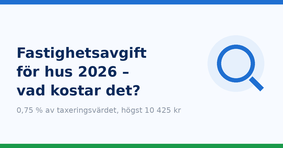Fastighetsavgift för hus – illustration